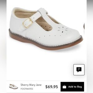 Footmates Sherry Mary Jane - White 7.5 W wide